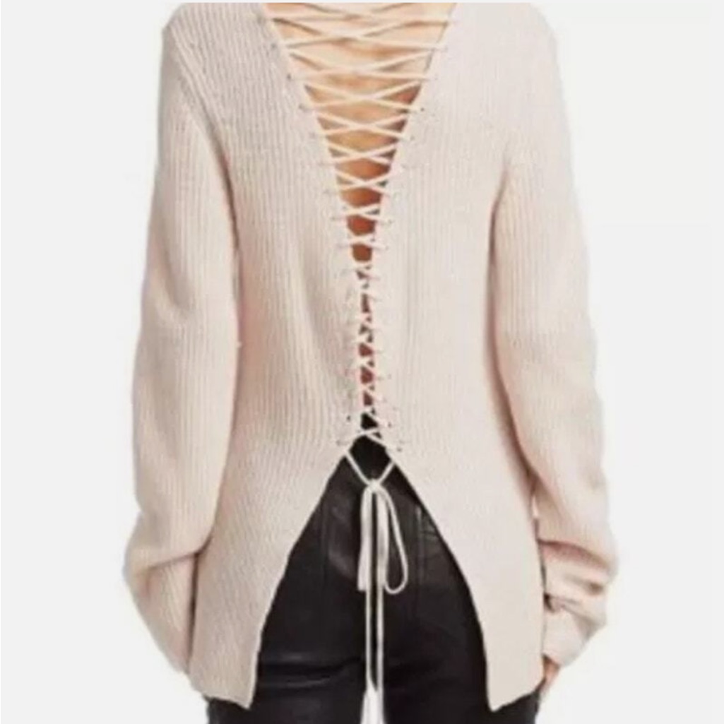 A.L.C. Markell Lace-Up Back Sweater Size S